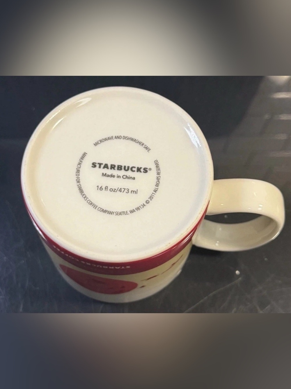 Starbucks Collector Series Spain Mug White Red Beige 16 fl oz EUC - Picture 7 of 8